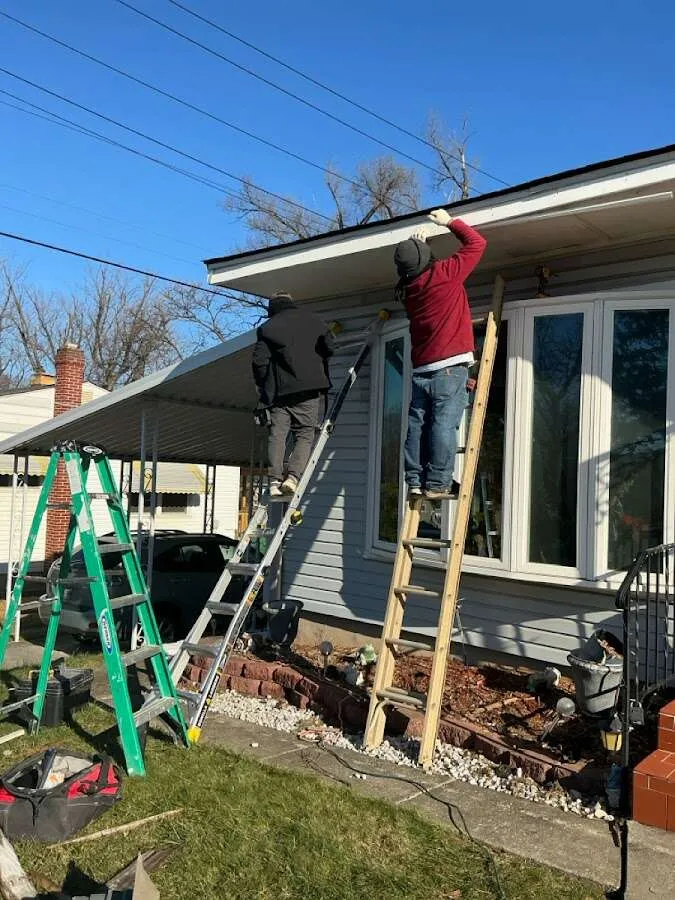 Restoration crew performing exterior repair in Kelso